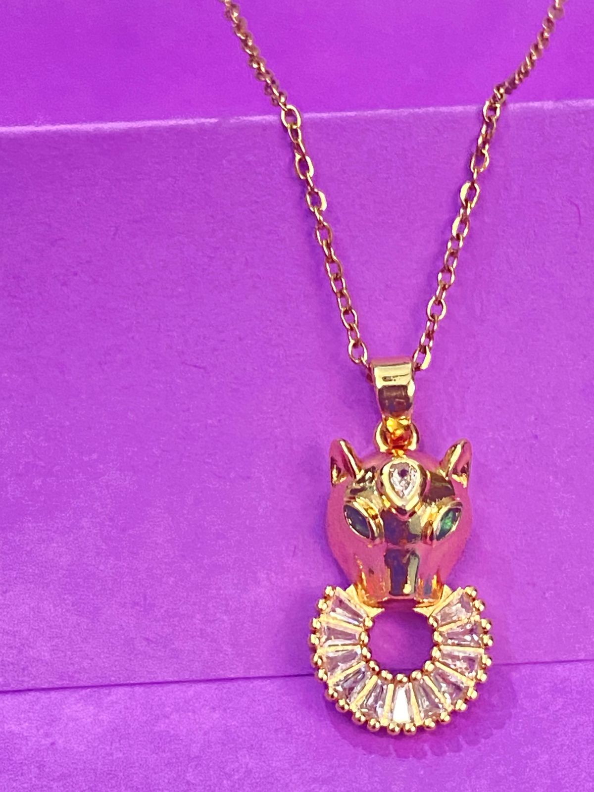 Golden Whimsy Cat Charm Necklace