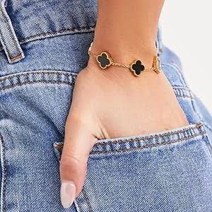 Midnight Clover Bracelet