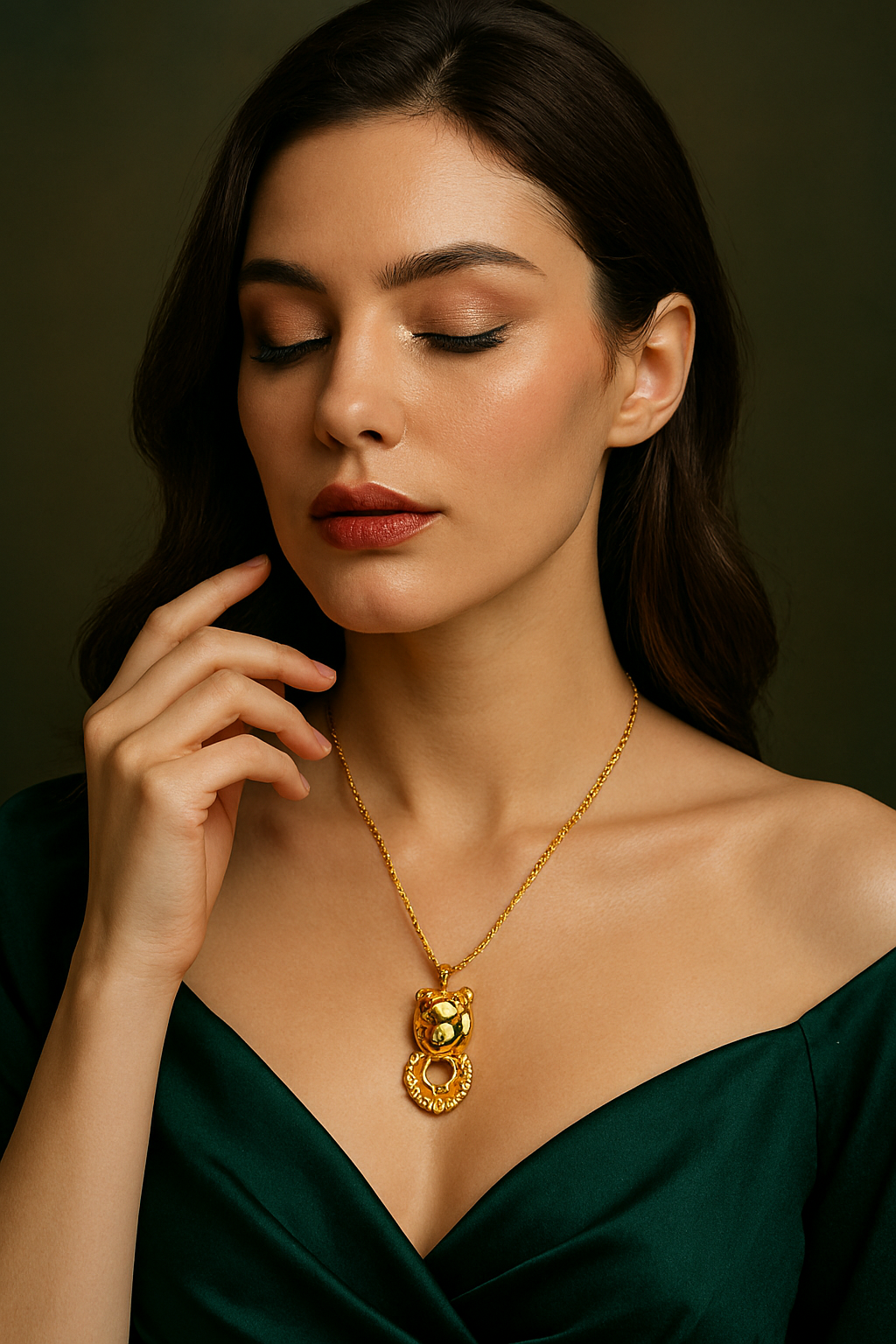 Golden Whimsy Cat Charm Necklace